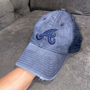 Atlanta Braves navy blue trucker hat